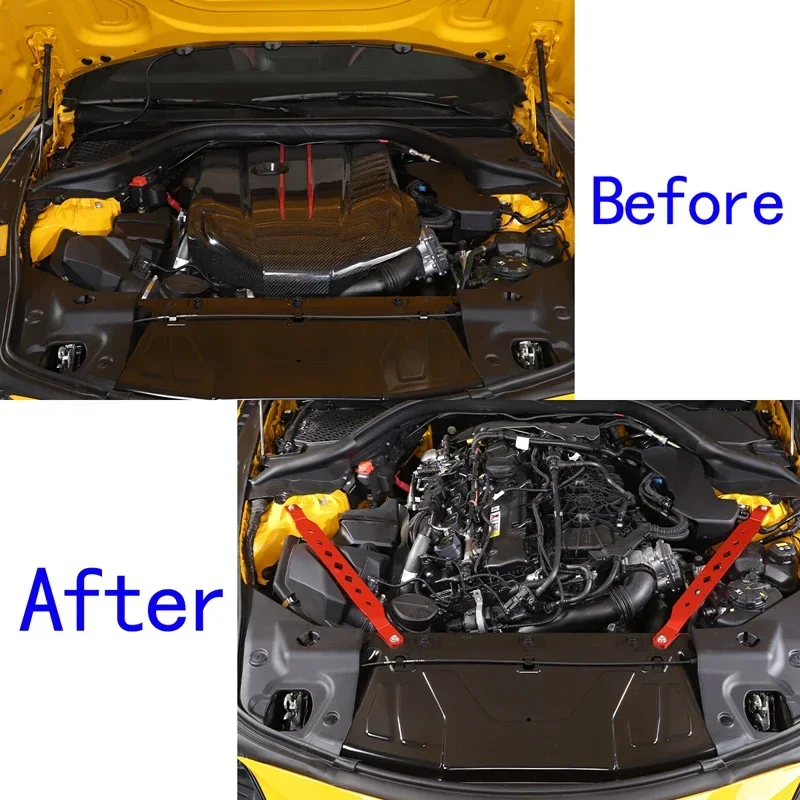 For Toyota GR Supra A90 2019-2024 Interior Aluminum Alloy Engine Mount Strut Front Tower Strut Bar Brace Car Accessories