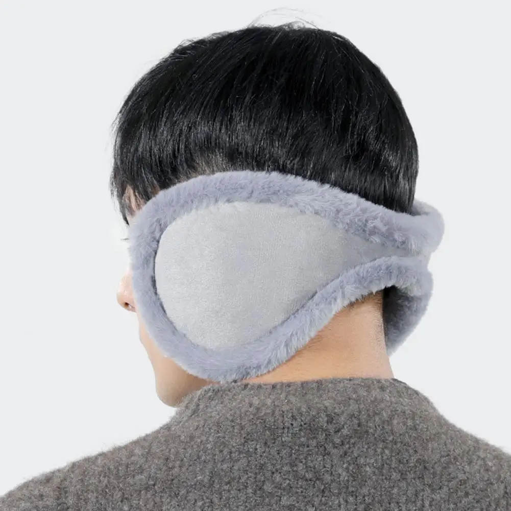 غطاء للأذنين من القطيفة بلون سادة ودفء الشتاء قابل للطي من القطيفة مع عصابة رأس مرنة قابلة للتعديل أغطية أذن للطقس البارد #4