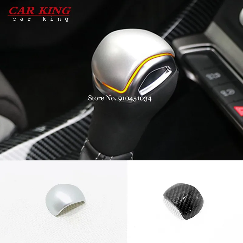 

ABS Matte/Carbon fiber Car gear shift lever knob handle cover Cover Trim Car Styling For Audi Q3 2019 2020 Accessories 1pcs