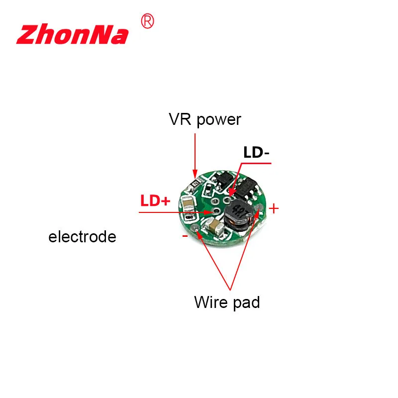 구동 오스람 샤프 다이오드 enter3-5V 부스트 출력 레이저 회로 기판 장착 액세서리, 450nm, 5-6V 라운드 모양 직경 11mm