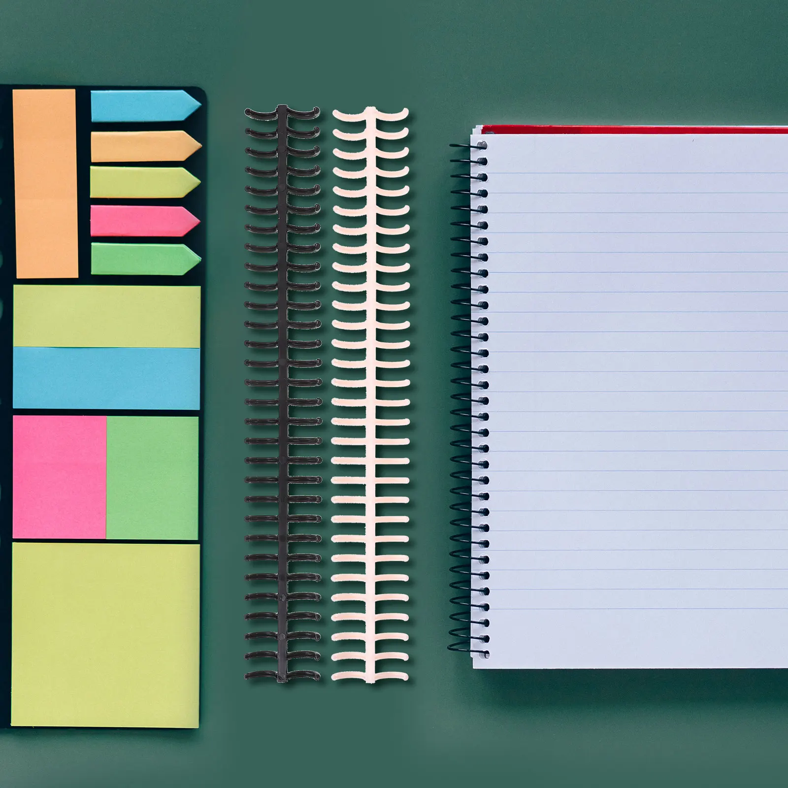 

12pcs Loose Leaf Binders Segmented Hinges For Notebook Diy Binding Spirals Plastic Notebook Spines Office Binder Organizer File