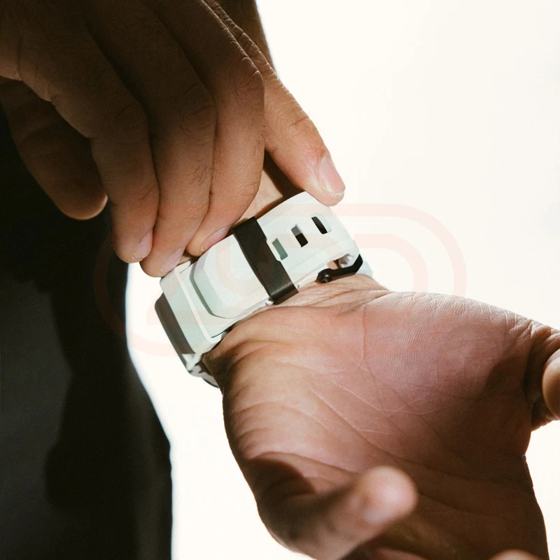 กีฬาสําหรับ Apple Watch Ultra 2 10 9 8 7 6 SE 5 ซิลิโคนไทเทเนียม Breathable สร้อยข้อมือสําหรับ iWatch 42 มม.44 45 มม.46 มม.49 มม.