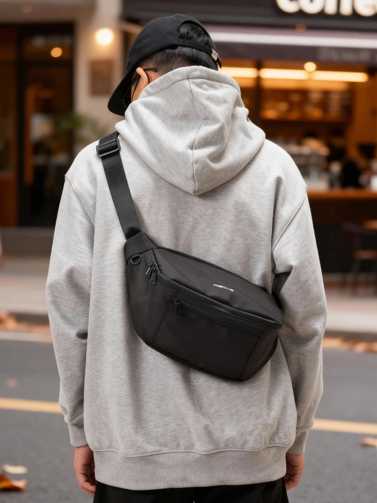 Street Style Dumpling Shape Sports Crossbody Bag Men's Large Capacity Casual Waist Bag Women's Shoulder Bag ABOYS Trendy Brand