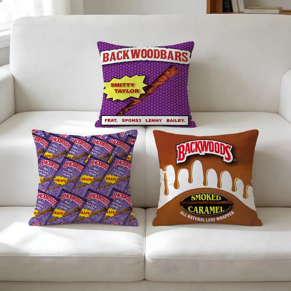 Logo B-Backwoods Smokes Cushion Cover Breathable Short Plush Pillow Case Wrinkle-Resistant Machine-Washable For Easy Care