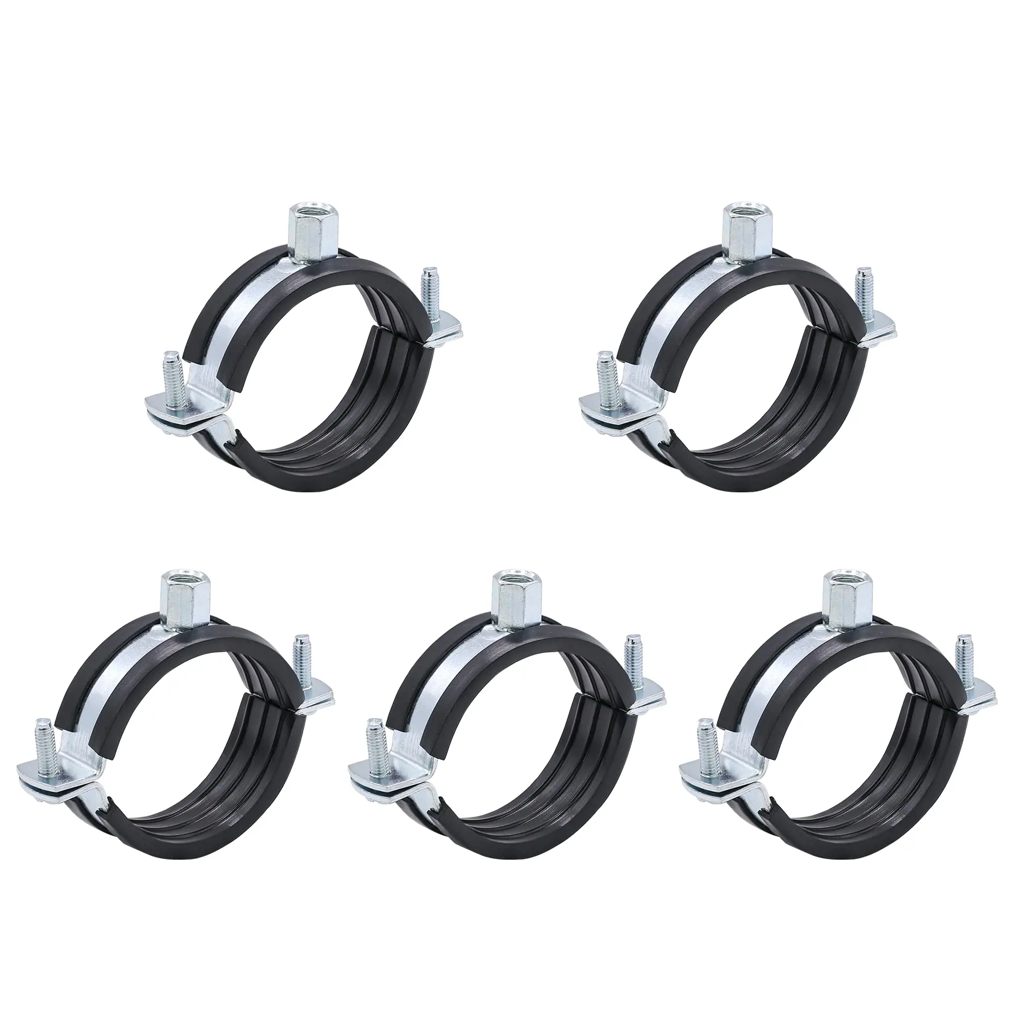 5Pcs Heavy-Duty Pipe Clamp Bracket Wall Ceiling Mount Pipe Support Hoop Hanger Plumbing Fixing 20-160mm Adjustable Tube Clamp