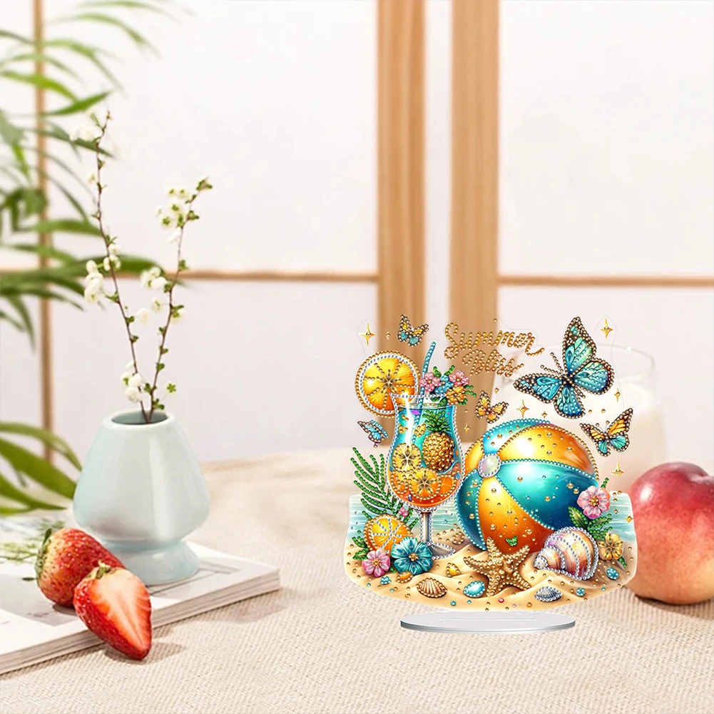 

Beach Ball 2D Flat DIY Diamond Painting Desktop Decors Ornaments Kit for Home