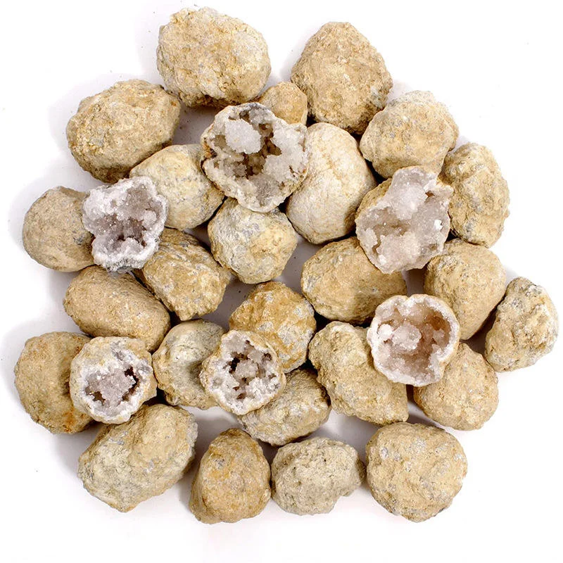High Quality Agate Geode Natural White Crystal Healing Stone Raw Power Stone Ball Shape