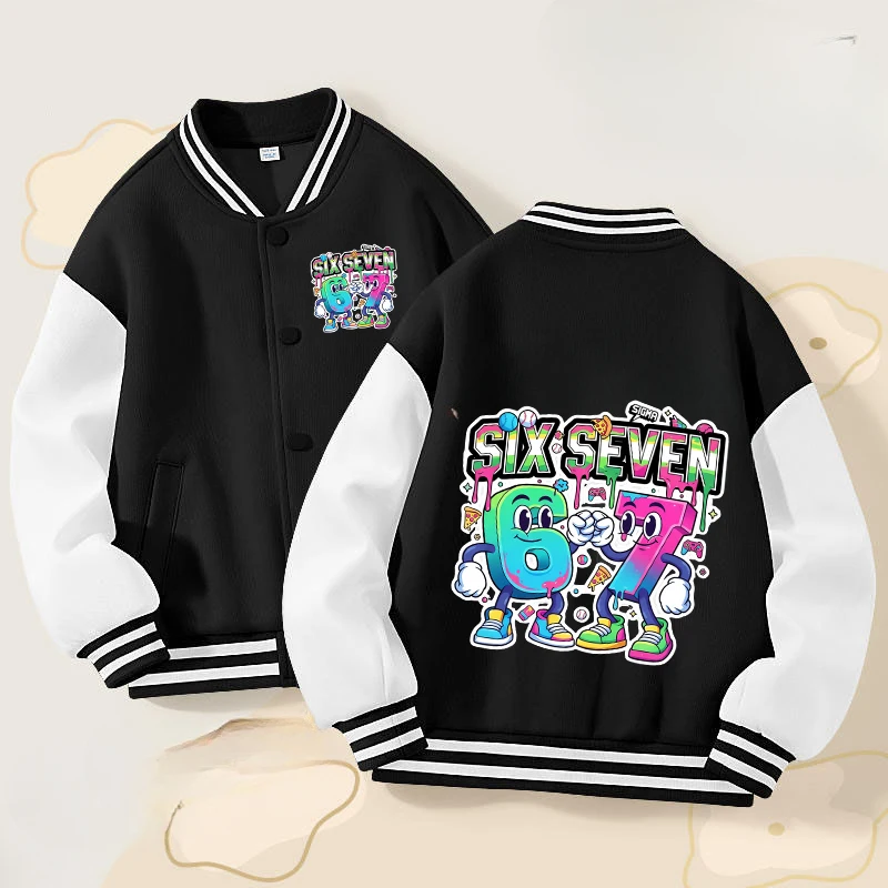 67 Six Seven Boy Baseball Jassen Herenkleding Cartoon Steal A Brainrot Herfst Winterjas Top Volwassen Trendy Cool Kleding Cadeau