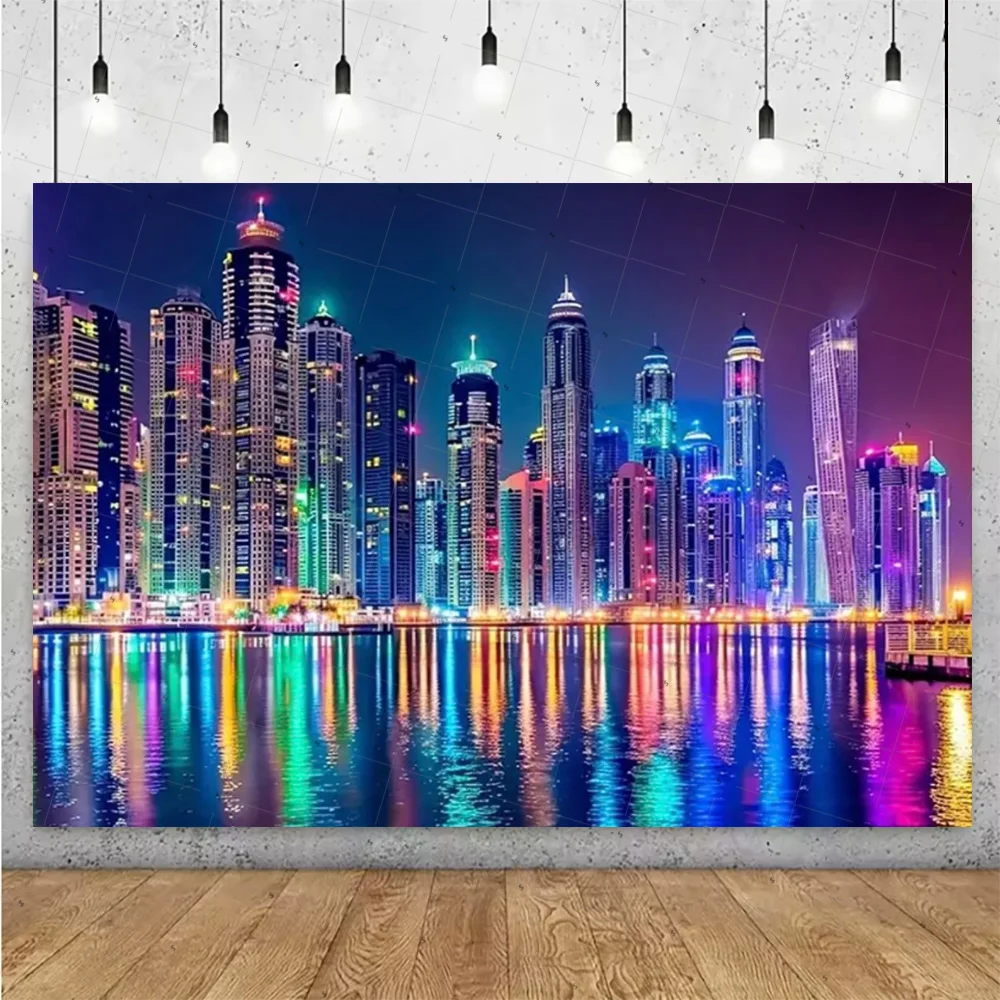 Ночной вид, высотное здание, фон, баннер, Нью-Йорк, город, фон для фотосъемки, украшение для вечеринки, реквизит для фотосессии