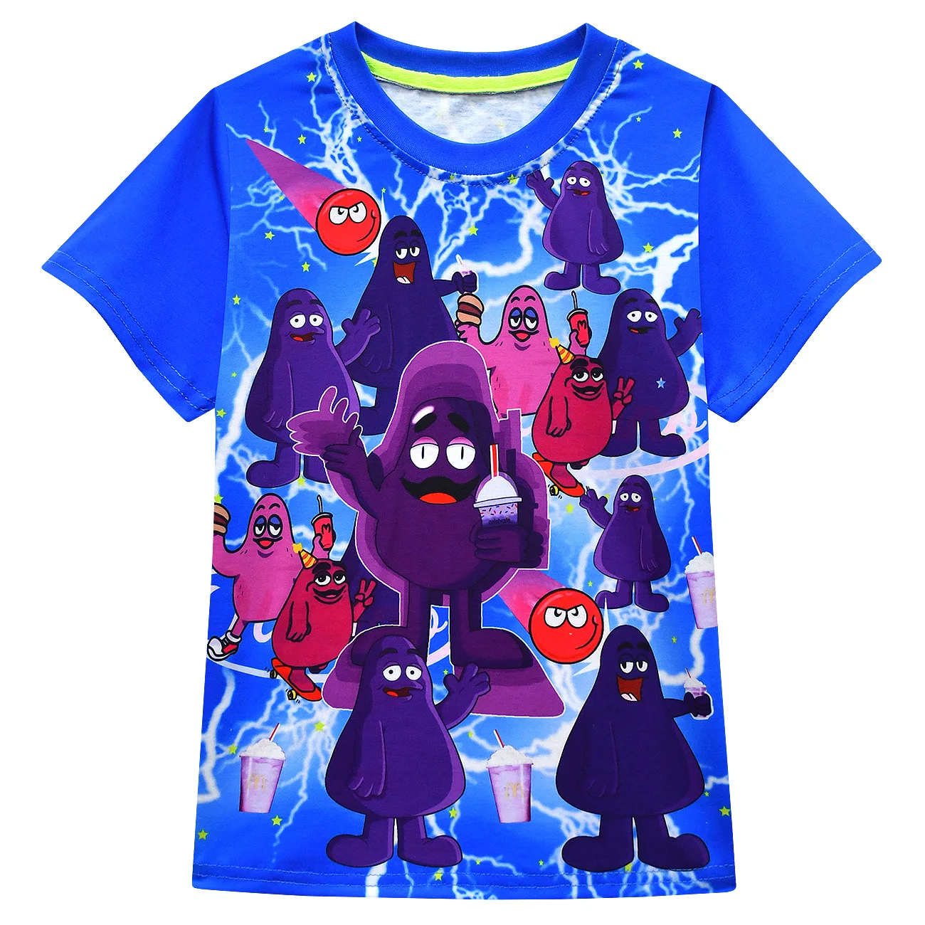 New Kids Clothes Grimace Shake Hoodies for Boys Girls Spring Autumn Clothing Long Sleeve Coats Children Cartoon Birthday Outfits