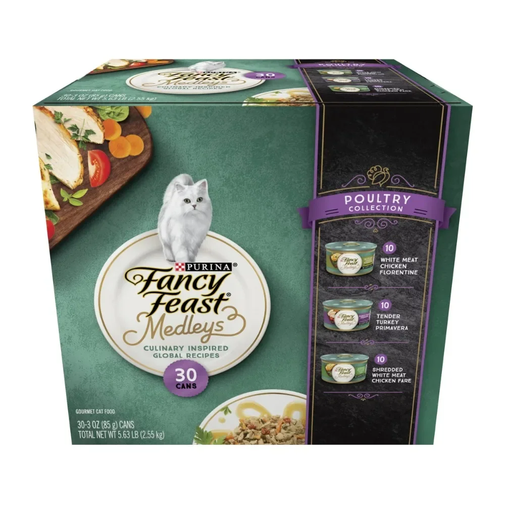 Purina Fancy Feast Medleys Poultry Collection Wet Cat Food Variety Pack