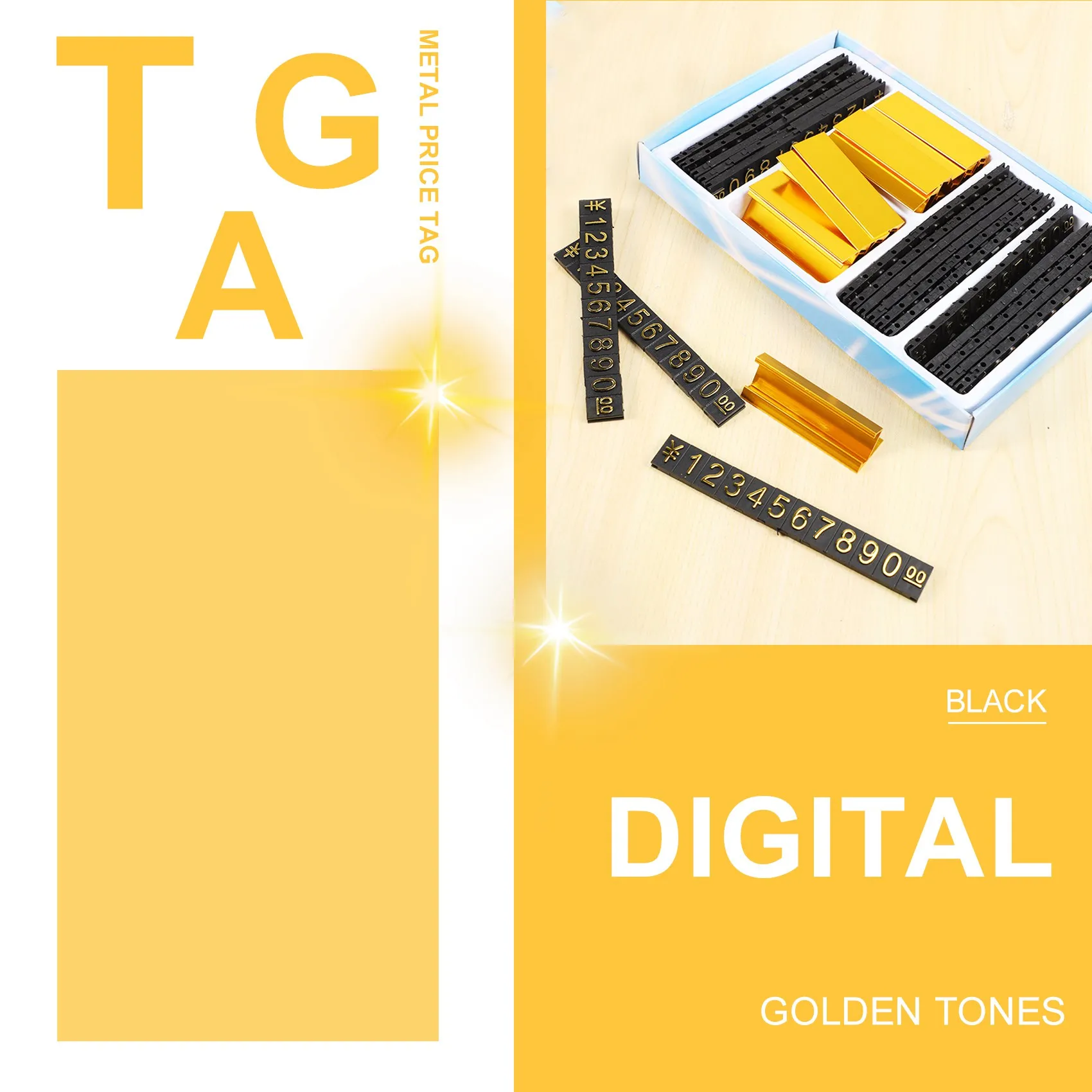 โลหะสีทอง 19 กลุ่ม เลขอารบิค พร้อมป้ายราคา HOT