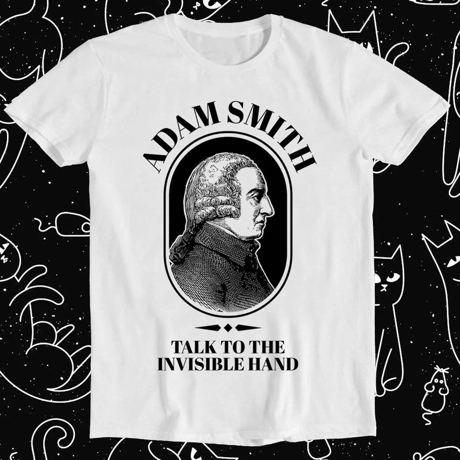 Adam Smith Funny Economics Professor Invisible Hand Retro Meme T Shirt