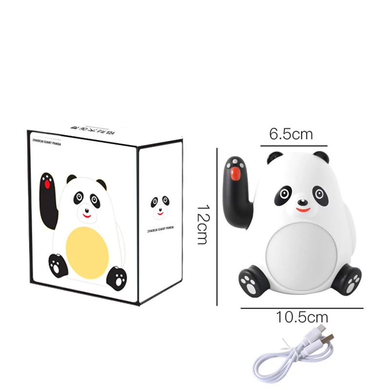 Panda LED Night Light for Children's Bedroom, Carregamento USB, Bedside Warm Light, Proteção para os olhos, Abajur, Decoração do quarto, Presente de aniversário