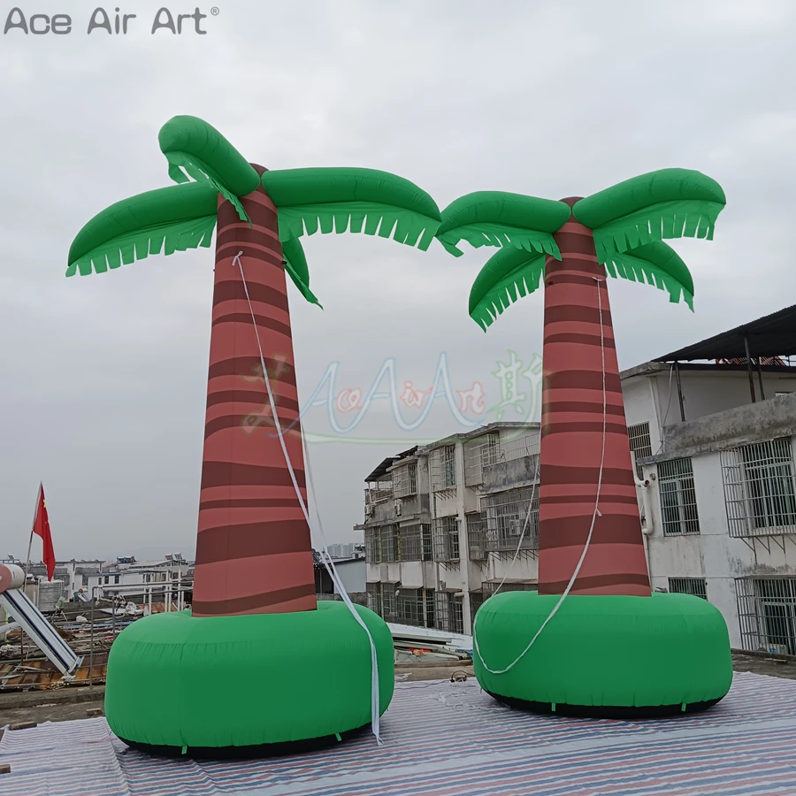 

2 Pieces 5m High Inflatable Palm Tree Coconut Trees Free Standing For Advertising Decoration/Exhibition