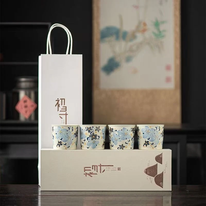 Jingdezhen Ceramic Teacup Master Cup Tea Tasting Cup Kung Fu Tea Set Business Gift Box Home Office