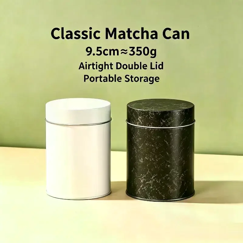 9.5cm Matcha Can Double-layer Design Sealed For Freshness Food Safety Matcha Can Matcha Powder Jar