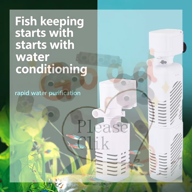 5 In 1 Aquarium Filter Pump Fish Tank Submersible Air Oxygen Aerator Aquarium Air Pump Water Circulation Changer Pump Wave Maker