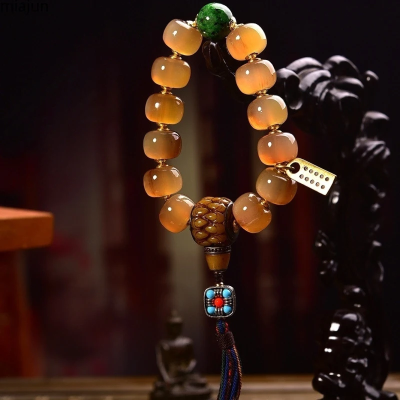 Tibetan horn bead bracelet, simple design, elegant and high-end, promotes well-being