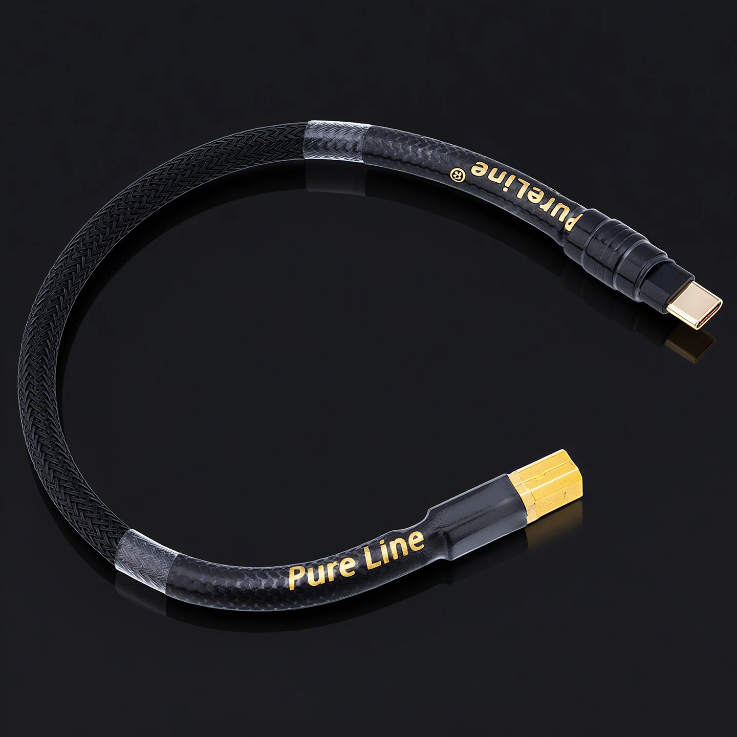 ▲[PURELINE] Canare HiFi OTG Type C to USB Cable, Hi-End OTG C-B USB Cable for Amplifier, Mobile Phone to DAC Audio Connection