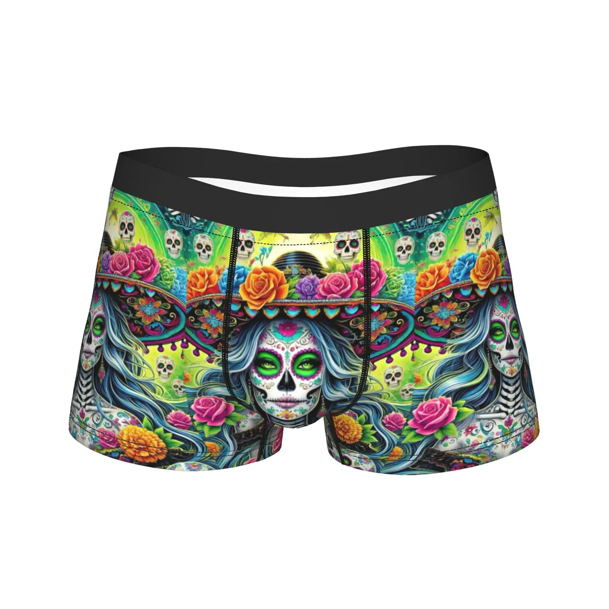 Sugar Skull Lady Art Underwear  Men Shorts Briefs Comfortable Boxershorts High Quality Print Large Size Panties