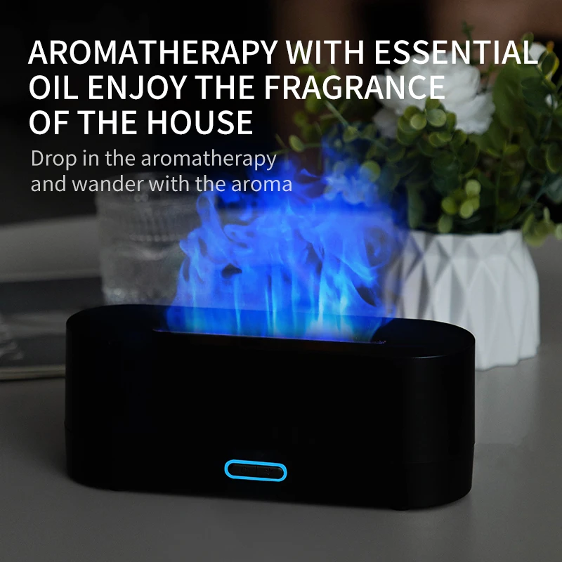 New Desktop Colorful Simulated Flame Aromatherapy Machine for Home Hotel USB Air Humidification Aromatherapy Machine