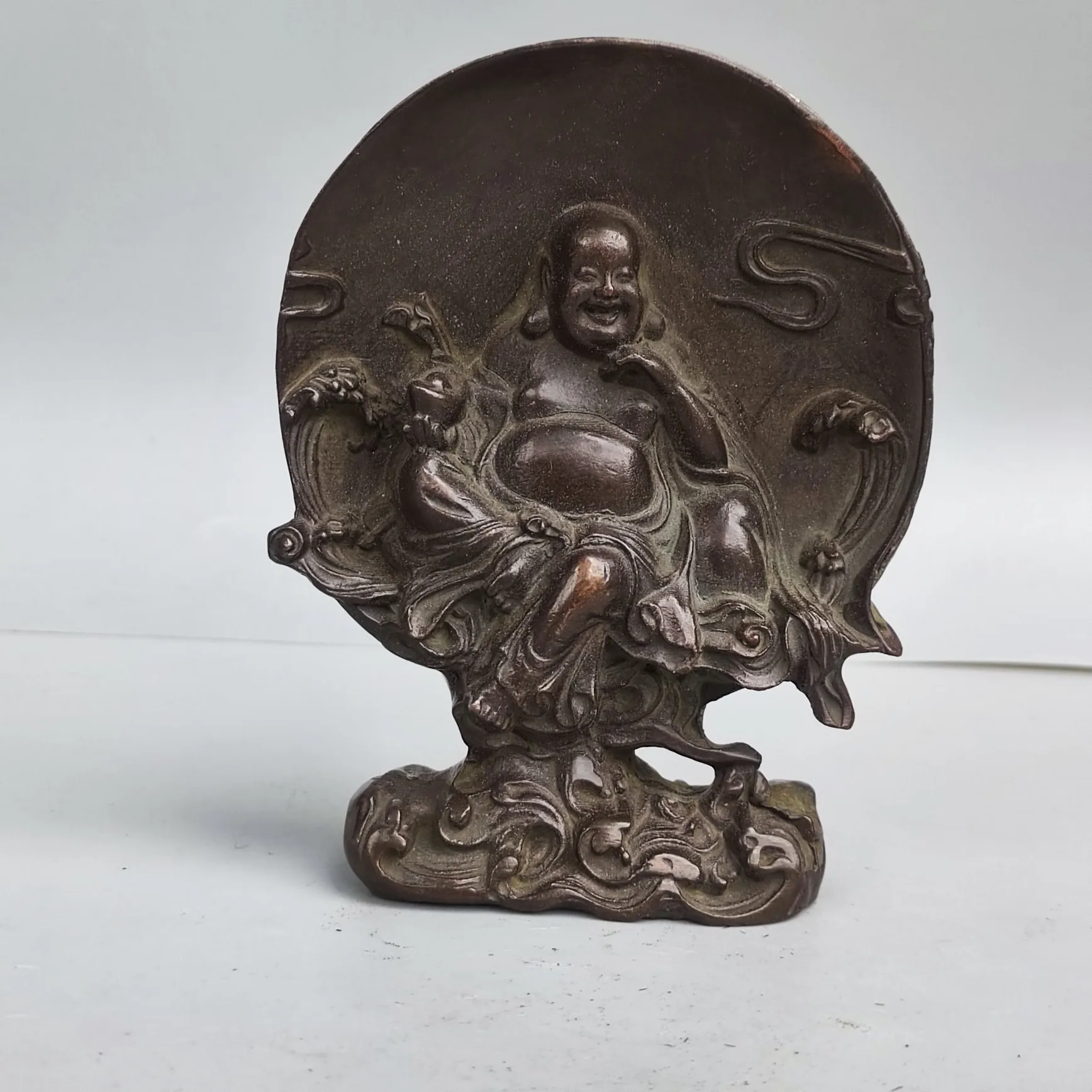 Vintage Buddha Statue Miniature Laughing Buddha Statue Chinese Feng Shui Lucky Maitreya Buddha Sculpture Home Decor Figurines