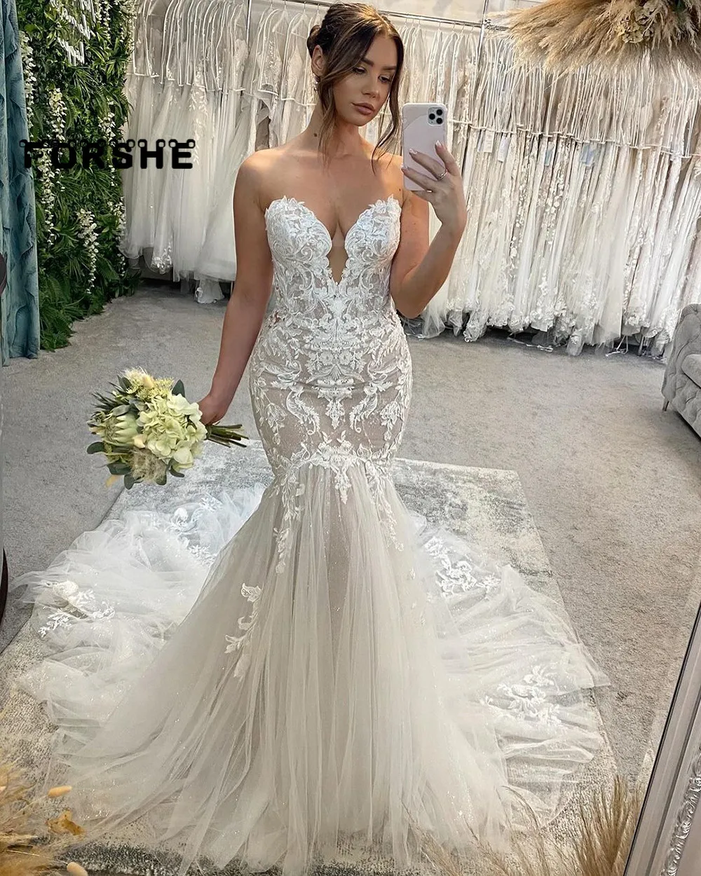 Elegant Lace Mermaid Wedding Dresses Sweetheart Vestidos De Novias 2024 Custom Made Country Bridal Gowns