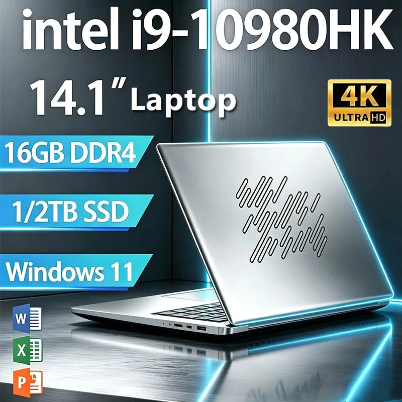 HOT Ultra Slim 14.1" Laptop 32GB 2TB Windows 11 Intel Core i9 10980HK Gaming Computer PC Gamer office Notebook 1920*1080 HD