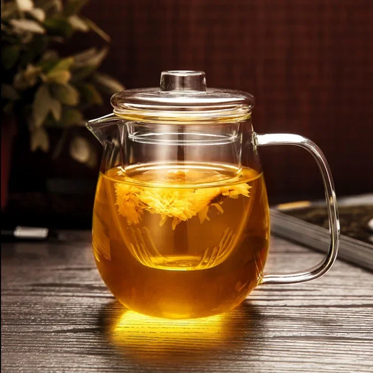 Heat Resistant Glass Tea Pot And Cup Set Glass Teapot With Filter Puer Tea Chinese Kung Fu Tea Set Flower Teapot Kettle mug