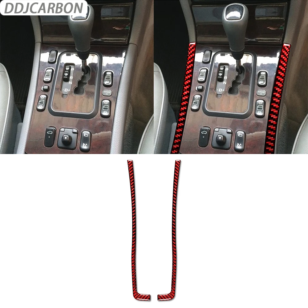 

For Benz E-Class W210 1996-2002 Real Carbon Fiber Gear Both Sides Decorative Strip Car Interiors Accessories Decoration Sticker