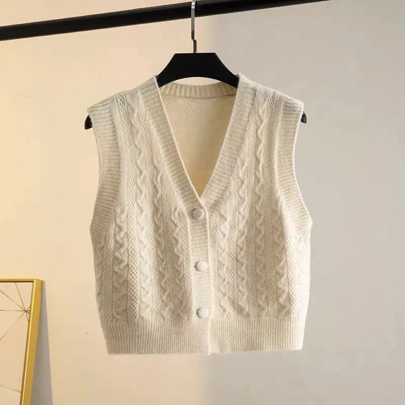 

Женский фиолетовый жилет на весну-осень 2026: Новая повседневная безрукавка, короткий вязаный жакет, элегантный свободный кардиган-жилетка