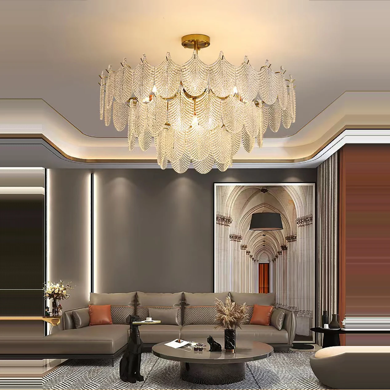 

Chandelier Lighting Metal Art Glass Living Room Tree Branch Hanging Lamp Living Room Decoration Kitchen Hanging Light Fixture