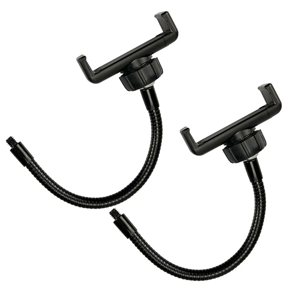 2 Pcs Flexible Hose Phone Clamp Cell Holder Stand LED Smartphone Clip Gooseneck Mobile Cellphone