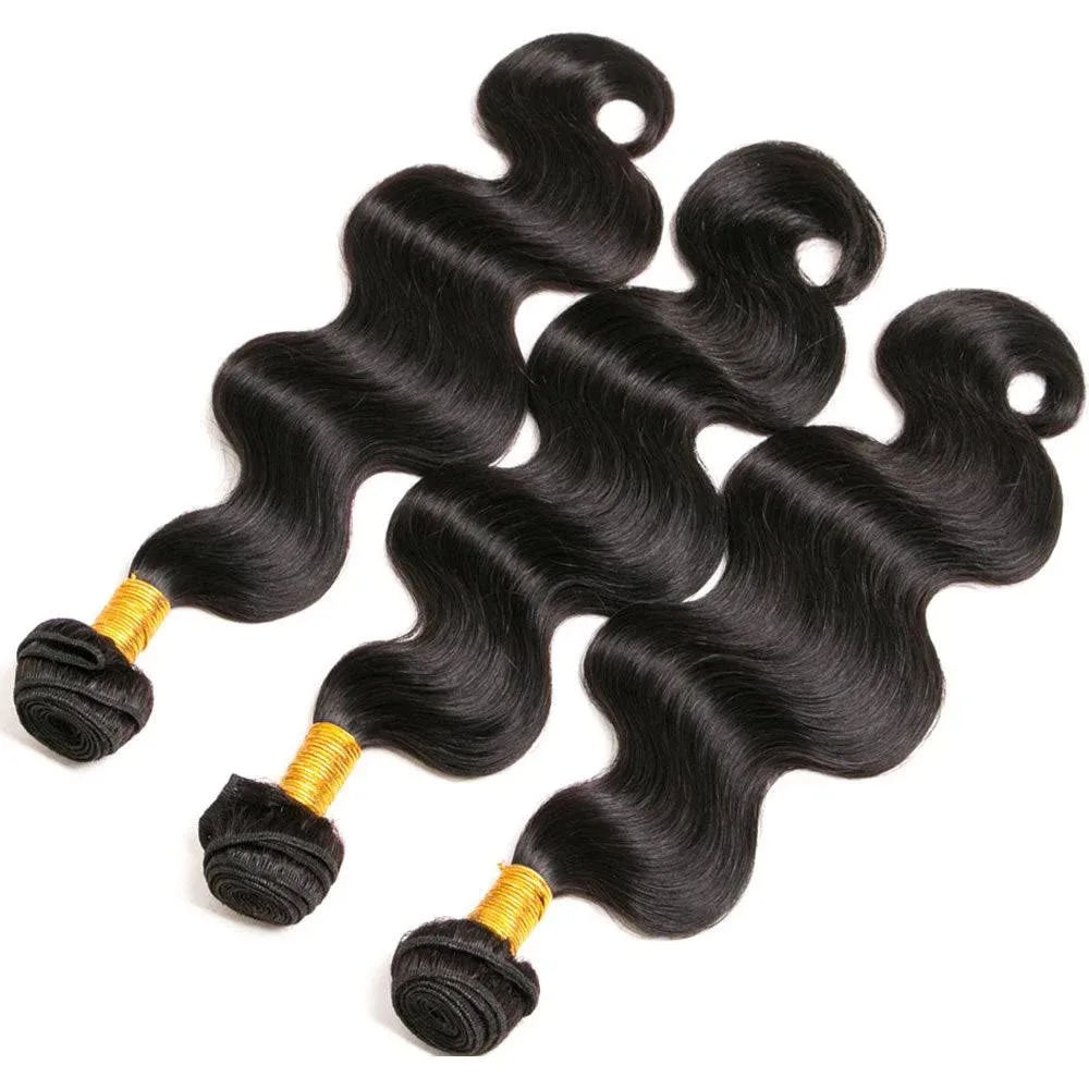 Brazilian Bundles Human Hair Extensions Body Wave 100% Unprocessed Virgin Human Hair Bundles Natural Black 28 30 Inch For Woman