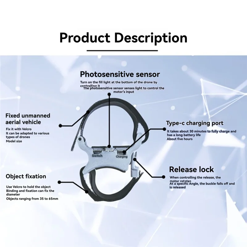 A13E-Light-Sensitive Airdropper For DJI Air2/Air2s Mini 4 Remote Control With Light-Sensing Control Unlimited Rescue