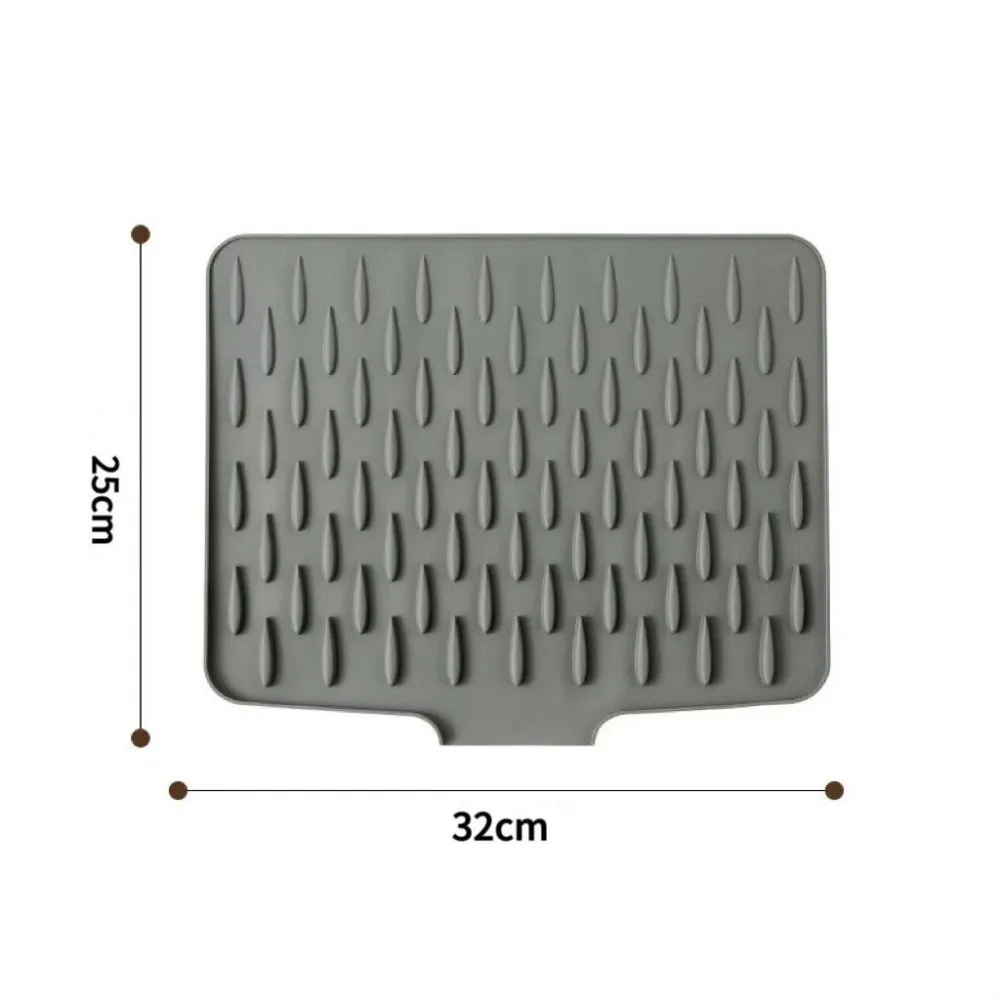 Silicone Kitchen Drainage Mat Sloped Heat Resistant Silicone Drain Mat Multi-Function Non-Slip Base Cutting Board Pad
