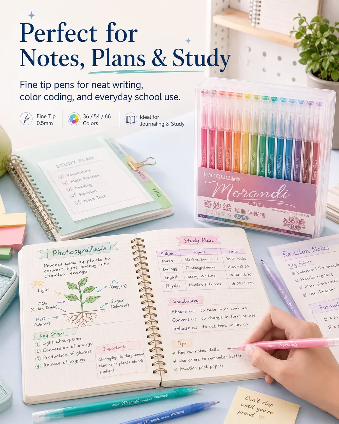 5-in-1 Journaling Pen Kit Large Capacity Gel Ink Pens, Highlighters for Note Taking, Fine Point Drawing Pens