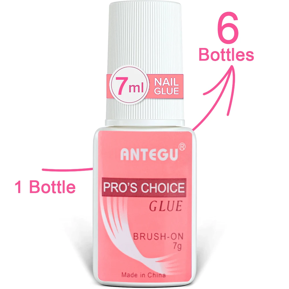 

6 Bottles Super Strong Nail Glue For Nail Tips,Acrylic Nails and Press On Nails (7ml) Nail Bond Brush On Nail Glue For Press On