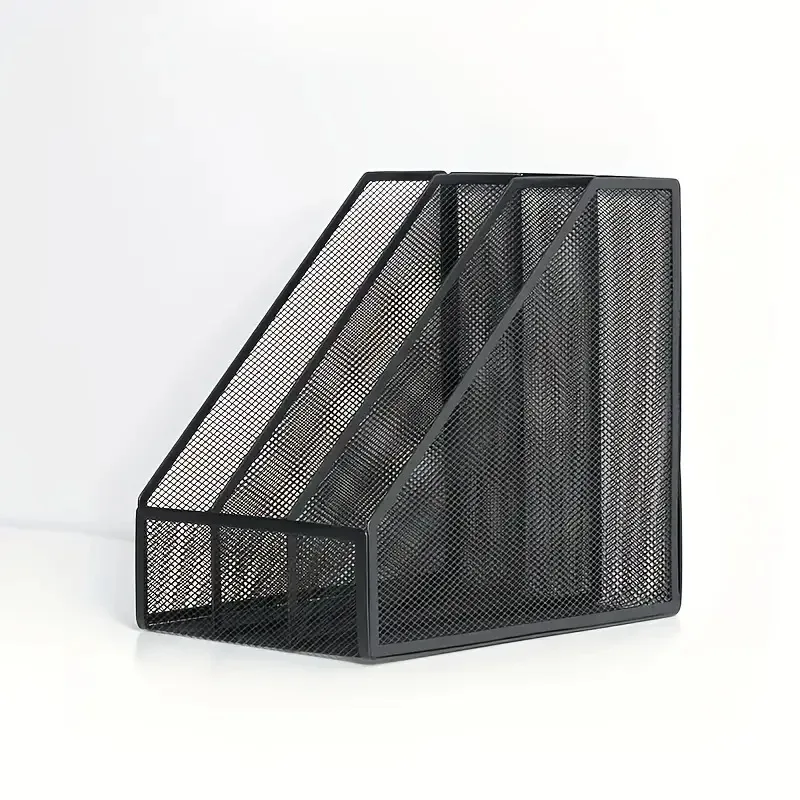 Portable Multi functional Desktop Overlapping Metal Pen Holder Office File Rack