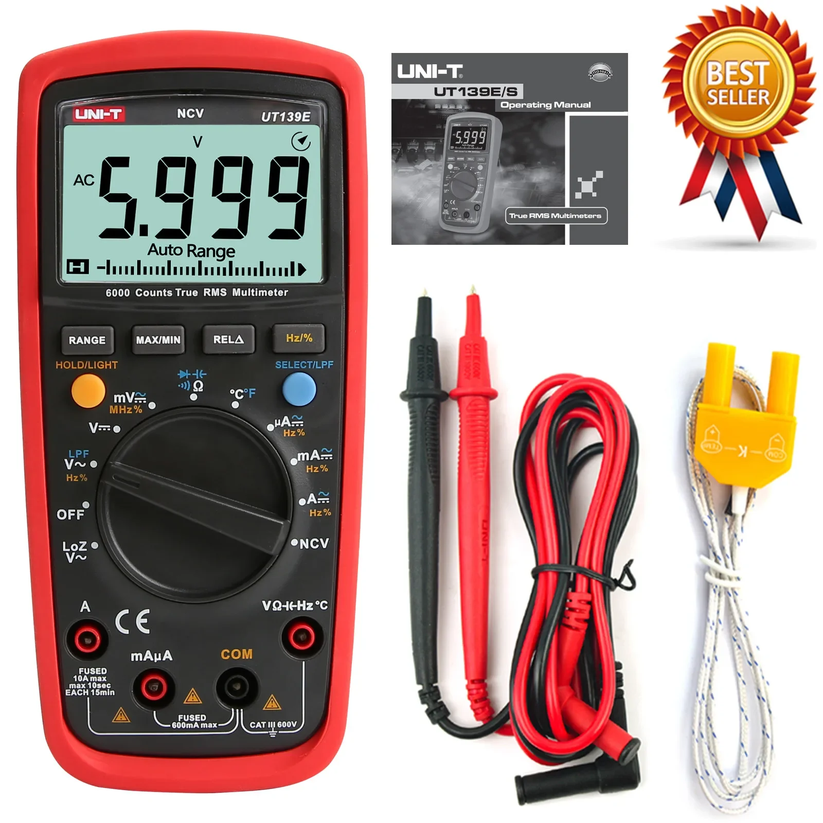 

UNI-T UT139E True RMS digital multimeter, LPF (low pass filter) / LoZ (low impedance input) function / Temperature test