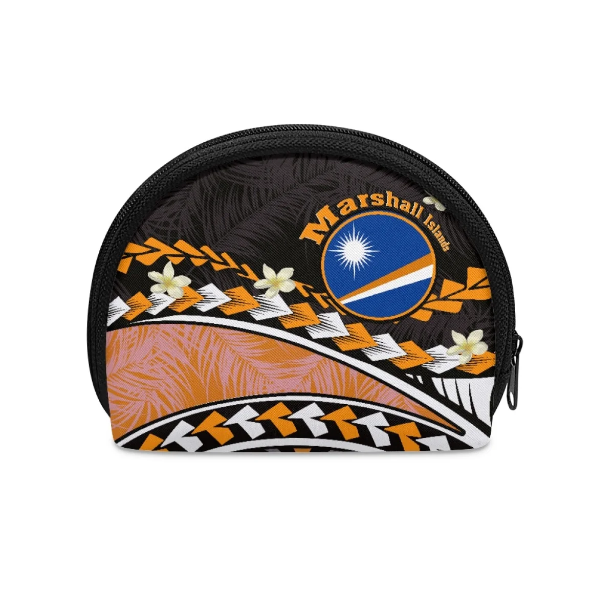 Polynesian Tribal Marshall Islands Design Print Coin Bags Custom Portable Coin Bag Mini Earphone Pouch Coin Storage Purses