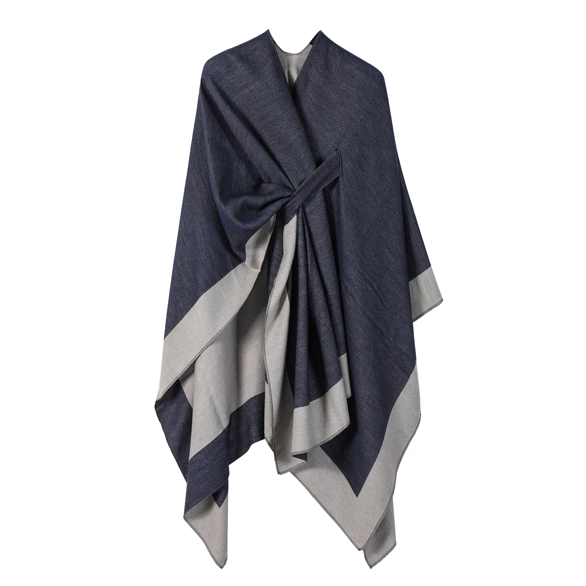 

Autumn Winter New Cape Knitted Cardigan Irregular Capes Ponchos Women Capes Coffee Cloak