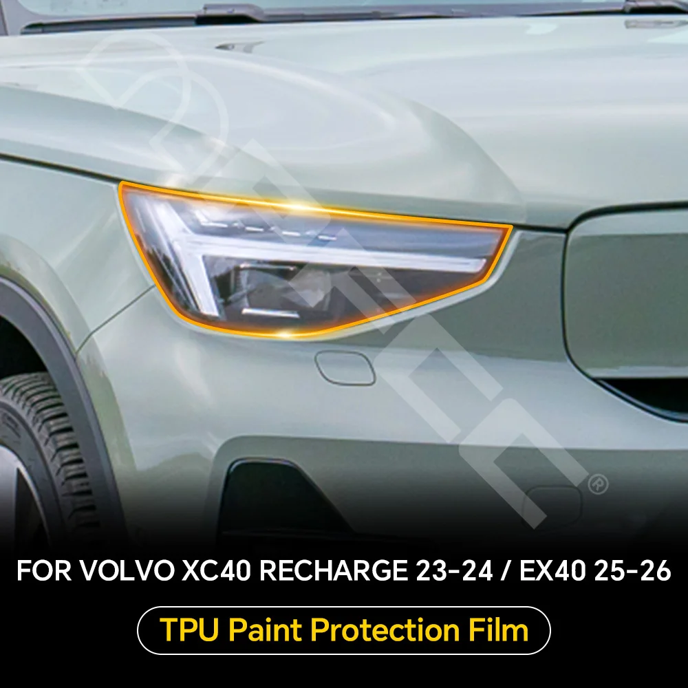 For Volvo XC40 Recharge 2023-2024 EX40 2025-2026 TPU Protection Film Car Headlight Rearview A B C Pillars Film Clear Precut PPF