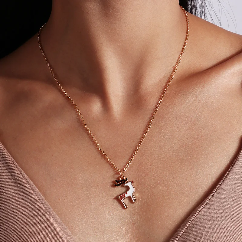 Mode Weihnachten Halsketten Emaille Santa Claus Baum Glocken Anhänger Halskette für Frauen Mädchen Weihnachten Party Urlaub Schmuck Geschenke – Detail 32