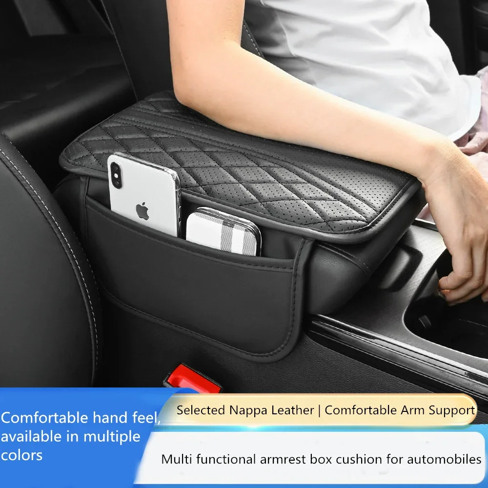 

Car Armrest Seat Box Pad With Phone Holder Storage Bag Car Armrest Box Cushion Car Armrest Box Heightening Pad