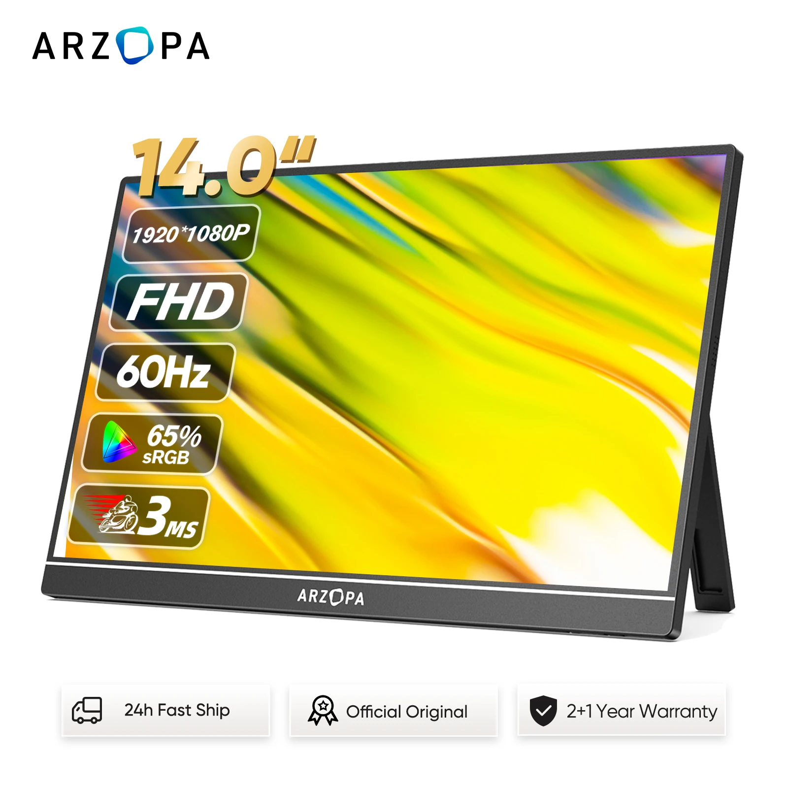 

Новый портативный монитор ARZOPA 14,0 дюйма 1080P FHD IPS с внешним секундным экраном USB C HDMI для Mac, ноутбука, ПК, коммутатора, PS, Xbox