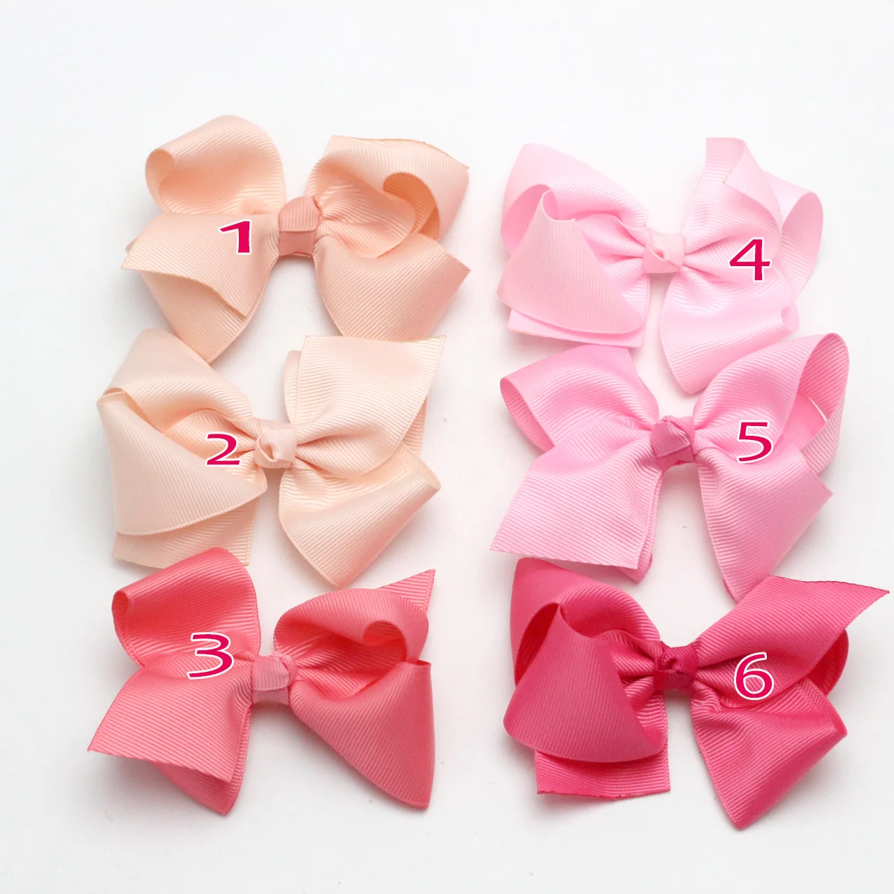 Cabelo Ribbon Bow para meninas, Acessórios para cabelo, Baby Headwear, Clipe de cabelo, Fita Bowknot Clip, Grosgrain Hairbow, Kids Hairpin, 10 pcs