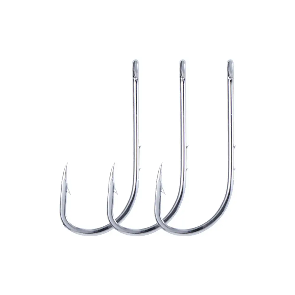 Single Circle Hook Sharp Fly Fishing Hook Long Shank Fishing Hook High Carbon Steel Offset Narrow Bait Hook Barbed Fishhook