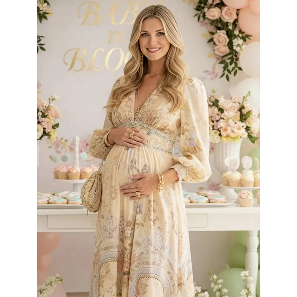 vintage-floral-long-sleeve-maxi-maternity-dress-for-pregnancy-photo-shoot-baby-shower-gender-reveal-boho-photography-gown-outfit